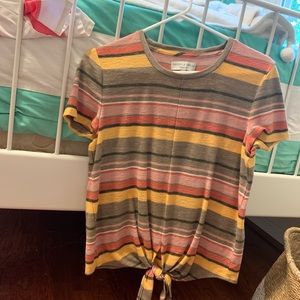 Madewell Striped Short Sleeve w Tie- Size M